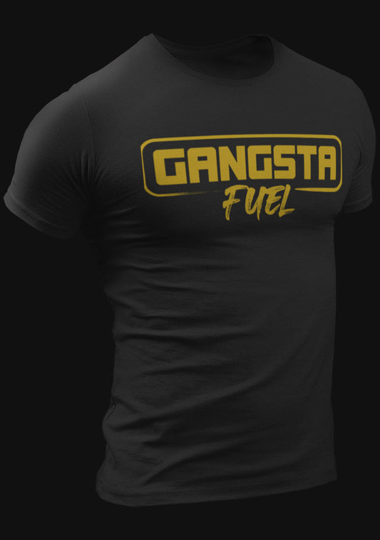 Gangsta Fuel Tee (Black + Gold logo)