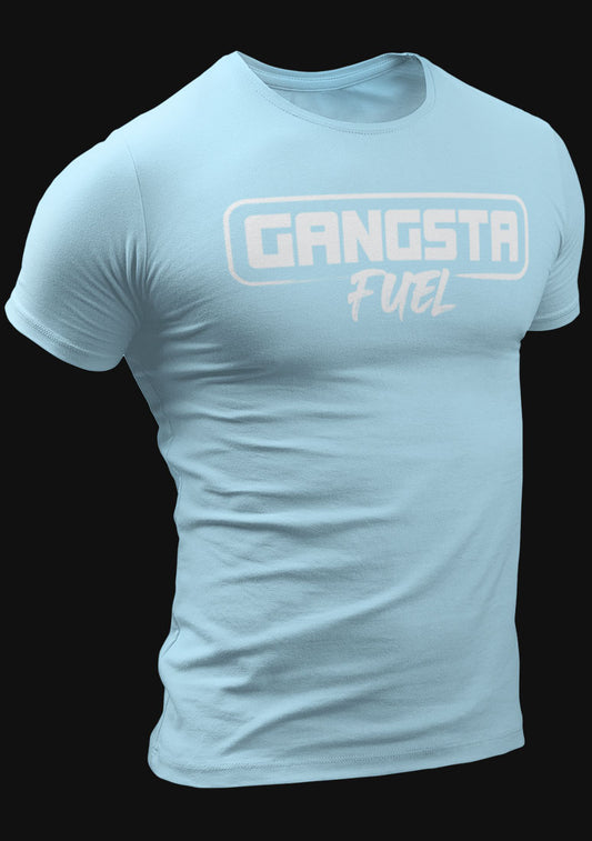 Gangsta Fuel Tee (Ice Blue + White Logo)