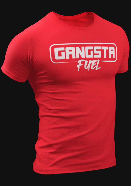 Gangsta Fuel Tee (Red + White logo)