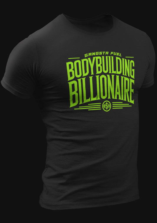 Gangsta Fuel 'Billionaire' Tee (Black + Neon Green)