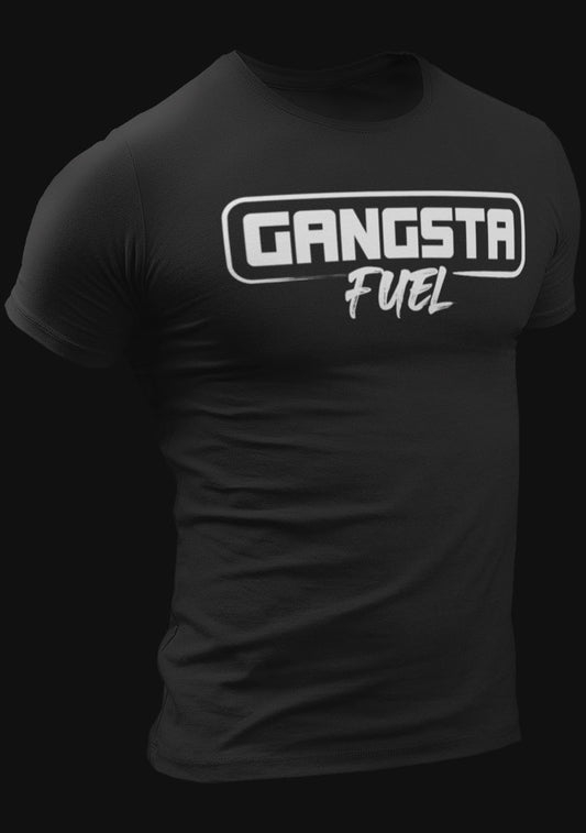 Gangsta Fuel Tee (Black + White logo)