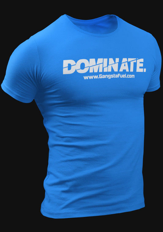 Gangsta Fuel 'Dominate' Tee (Blue + White)